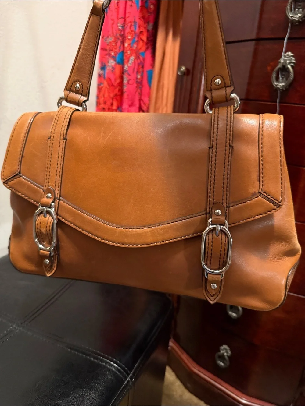 COLE HAAN Structured Shoulder Satchel